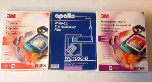 3M Transparency Film for Copiers PP2500 Apollo Write On 3M Transparency Sleeves