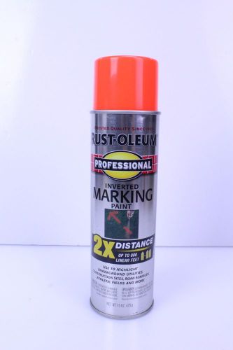 Rustoleum marking spray paint 266590 2x professional fluorescent red orange 15oz for sale