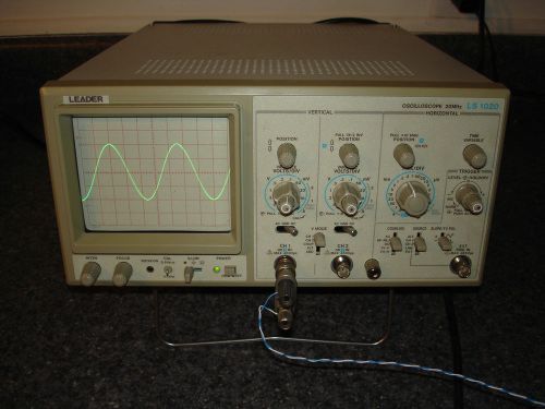 Leader LS-1020 20 MHz Dual Channel Oscilloscope TESTED/WORKING Analog Scope