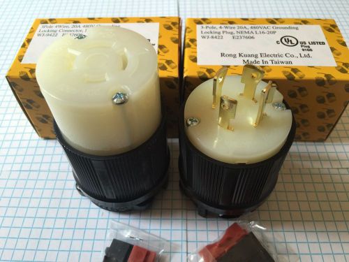 A set of nema l16-20 locking plug and connector, ul listed for sale