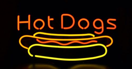 Neon Hot Dog Sign
