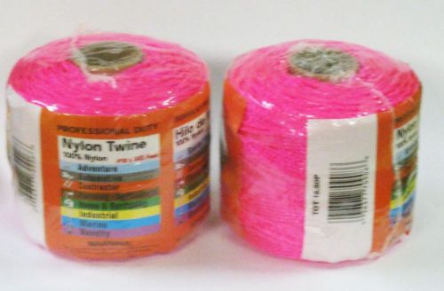 2 rolls PROFESSIONAL DUTY #18 Pink Neon 100% Nylon Twine String 445 ft per roll