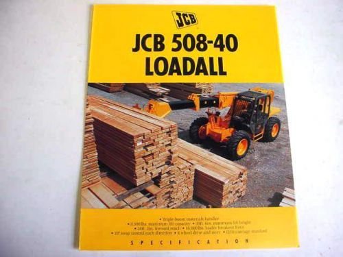 JCB 508-40 Loadall Forklift 6 Pages,1993 Brochure                          #