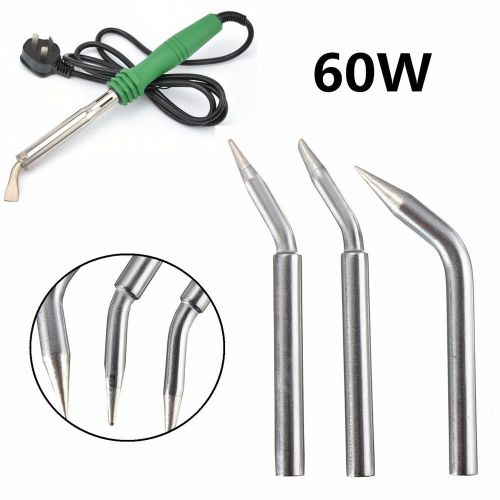 5.7mm 60w replaceable electric soldering iron tips 3 shapes fore-end elbow dia for sale