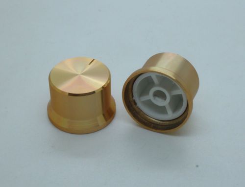 2 x Aluminum Hi-Fi Control Knob Insert Type 30mmDx20mmH Gold 6mm D Shaft