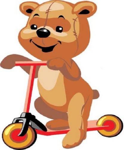 30 Custom Scooting Bear Personalized Address Labels