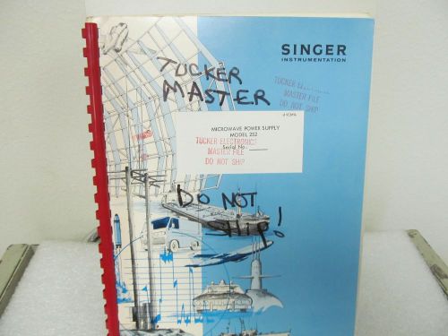 ALFRED (Singer) 252 MICROWAVE POWER SUPPLY OPERATION MANUAL w/Schematics