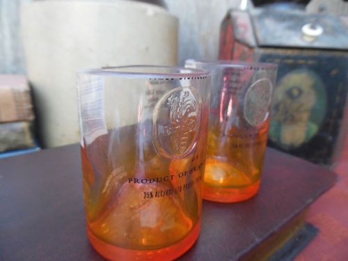 Peach Ciroc Bottle Upcycled Shot glass Groomsman Mancave Bar Wedding SET OF 2