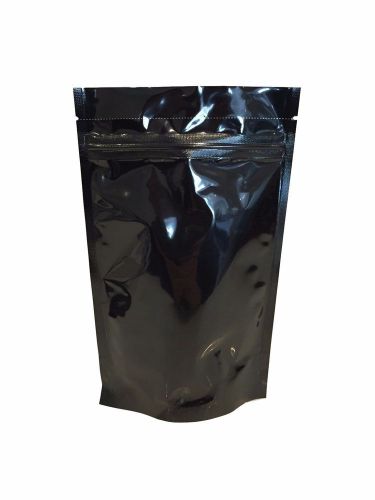 Black/Clear Mylar Stand up Bags Pouches with Zipper 5&#034; X 8&#034; X 2.5&#034; (4oz) 200ct