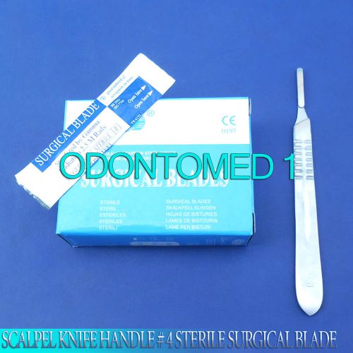 1 SCALPEL KNIFE HANDLE # 4+100 Pcs STERILE SURGICAL BLADE #20 #21 #22 #23 #24