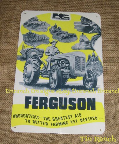 old FERGUSON TRACTOR TIN SIGN little grey fergie vintage Aussie farm tea20 te20
