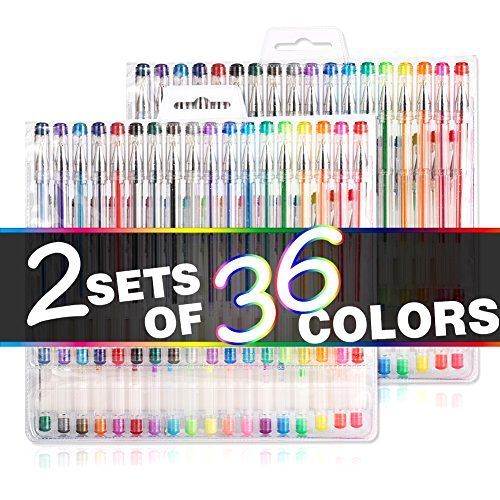 72 Gel Pen Set with Case Ink Pen Coloring Nail Art Kids Painting Drawing Writing