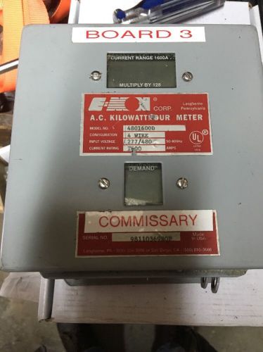 E-mon D-mon A.C. Kilo Watt Hour  Meter Model: 4801600-D , 4-Wire, 277/480, 1600A