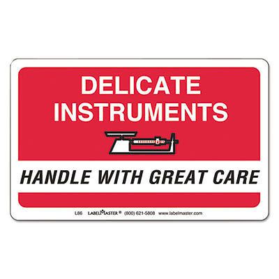 Shipping/handling self-adhesive label, 2 1/4 x 4, delicate instruments, 500/roll for sale