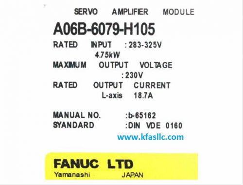 Fanuc Servo Amplifier A06B-6079-H105 or A06B6079H105 REPAIR SERVICE