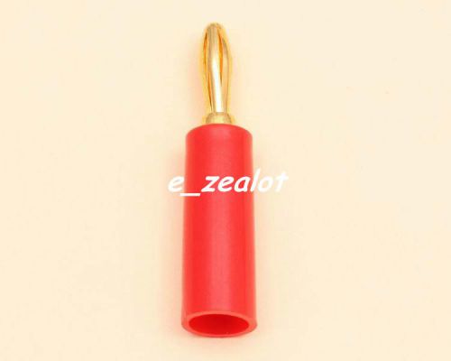10pcs red 4mm banana plug gold plated male perfect for speaker audio for sale
