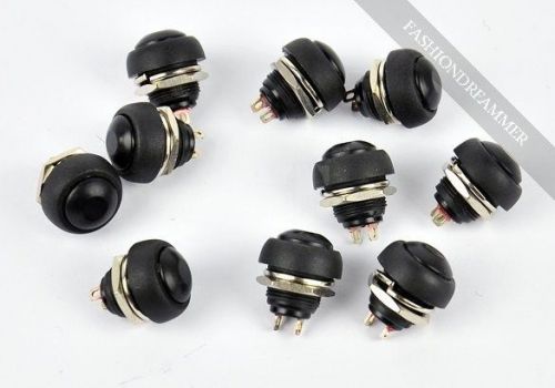 New 10Pcs Black Momentary OFF (ON) Push Button Horn Switch top-quality