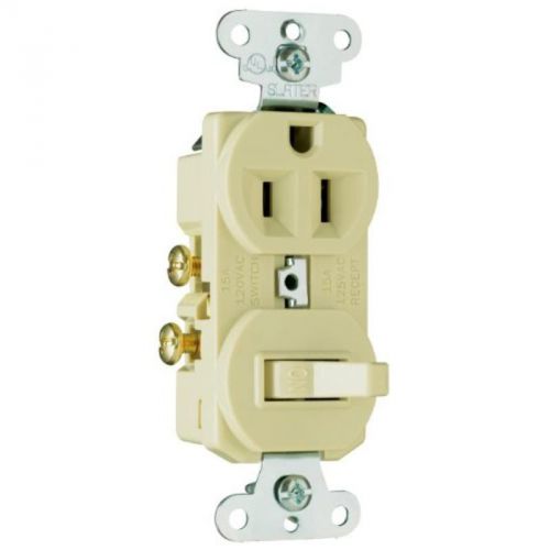 Ivory Single Pole 15-Amp 120-Volt Switch 15A Receptacle, Ivory Pass and Seymour
