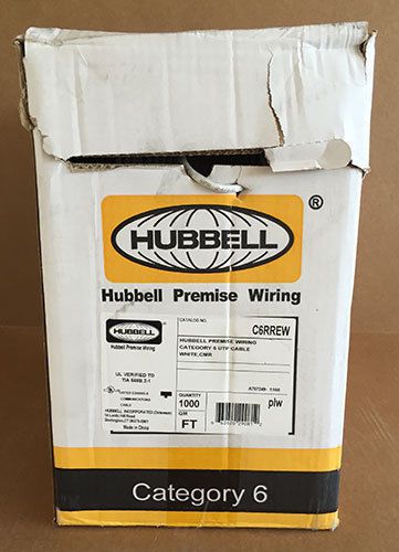 Hubbell C6RREW Premise Wiring Cable Cat 6 UTP White CMR 1000&#039;