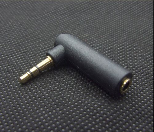 2PCS Gilded 1/8&#034; 3.5mm male to 3.5mm Female Stereo audio plug Right Angle plug