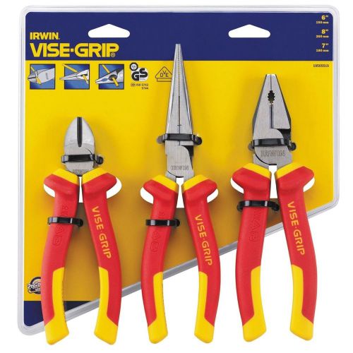 Irwin  electricians plier set 1000v vde insulated vise-grip 3 piece 10505519 for sale