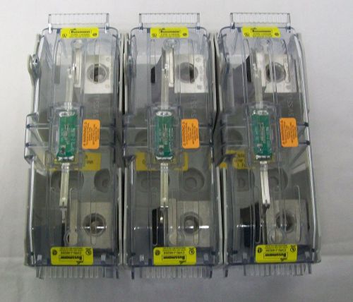 Bussmann JM60200-3CR 200A 600V Fuse Block Holder w/CVRI-J-60200 Indicator Covers