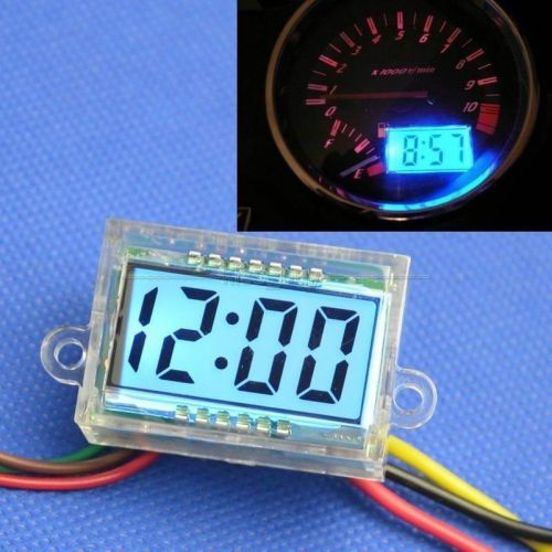 Digital LCD Dashboard Auto Clock time DC 12V Waterproof for Car Motorcycle Moto