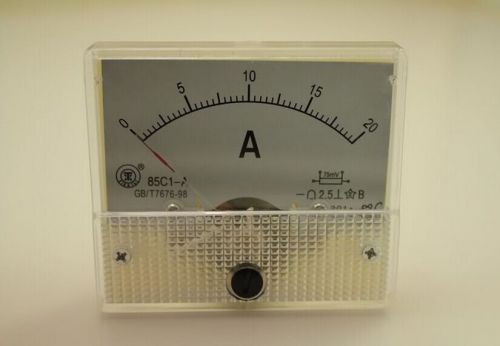 1pc 85C1 Analog AMP Panel Meter Gauge DC 0-20A + 1pc Shunt Free Shipping