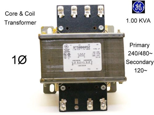 GE 9T58B0052 Control Transformer,1.00 KVA, 240x480V,120V Core &amp; Coil 1? New