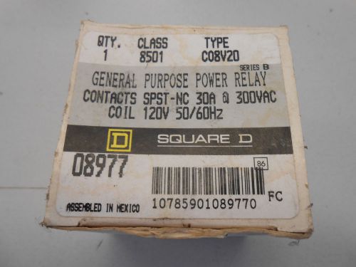SQUARE D 8501CO8V20 GENERAL PURPOSE POWER RELAY SPST