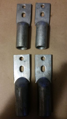 Lot of 4 500mcm 2 hole crimp on  copper comprression lugs - new for sale