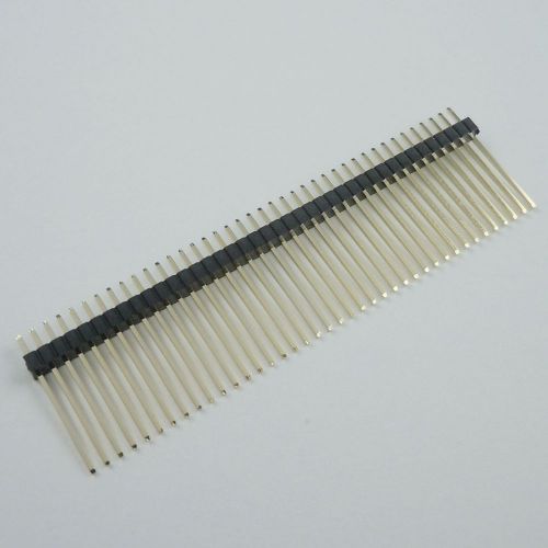 50Pcs Gold Plated 1.27mm Pitch Male 40 Pin Single Row Long Pin Header Strip 11mm