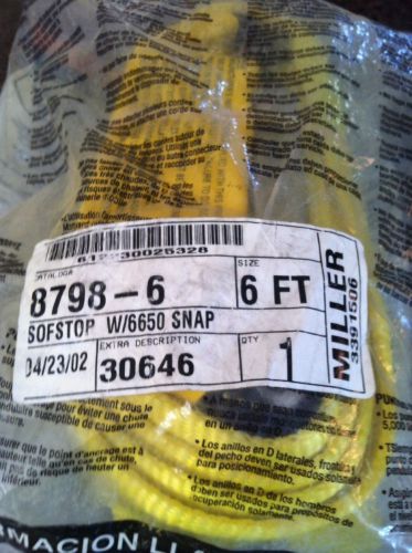 Miller Safety Lanyard 8798-6  6Ft Yellow  SofStop W/6650 Snap
