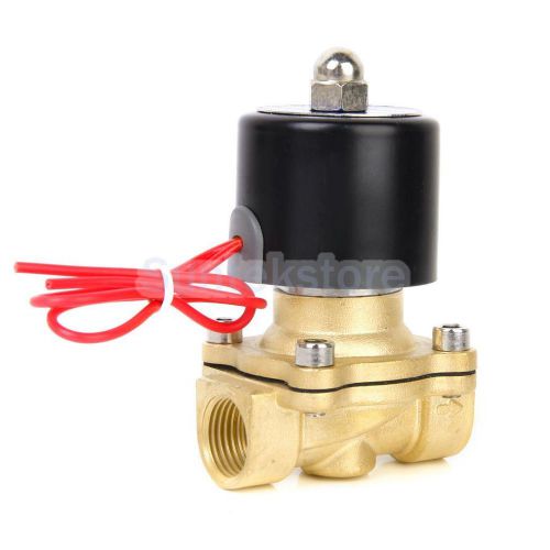Brass ac110v 1/2&#034; electric solenoid valve water air fuels gas normal closed nc for sale