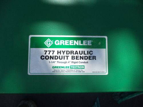 Greenlee 777 rigid pipe conduit bender 1 1/4&#034; to 4&#034; new for sale