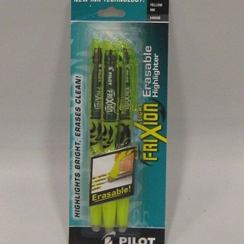 Pilot FRIXION Erasable Highlighter 3 pack Yellow #46506 - 2 packs of 3 total 6