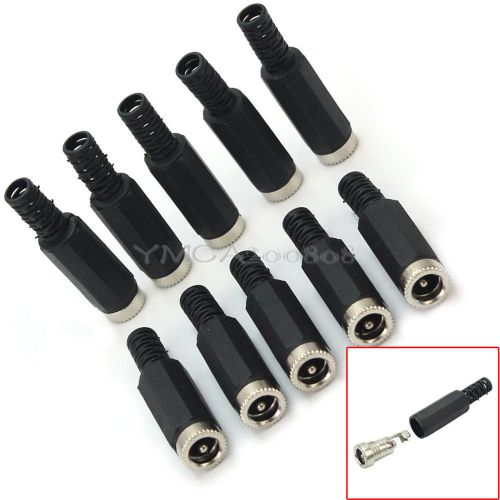 10 Pcs DC Power Female Plug Connector In-Line Jack Socket Adapter Accessories