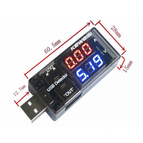 Dual display usb charger current voltage tester charging detector power current for sale