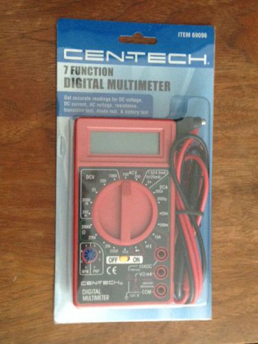 NEW Cen-Tech 7 Function Digital Multimeter Electrical Test Meter Easy to Read