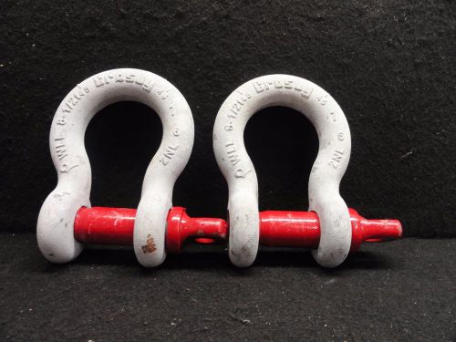 1&#034; CROSBY   8 1/2 Ton Rigging D Ring Clevis Shackle &amp; Pin Lifting Towing (QTY 2)