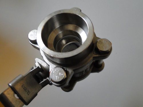 1&#034; weldable / socket weld stainless steel ball valve by warren 1030c / 1000 wog for sale