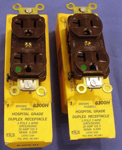Lot of 2   hubbell hbl8300h hospital grade receptacle 20a 125vac nema 5-20r for sale