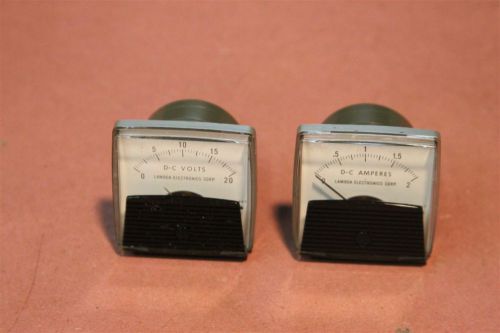 Lambda Electric DC Amperes 0-2 &amp; DC Volt 0-20 Vintage Electronics Gage