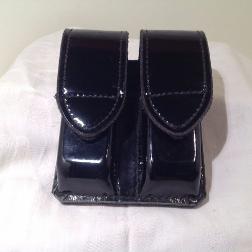 Don Hume Dual Magazine Holster Pouch D407 Black Gloss Leather Duty 2 Available