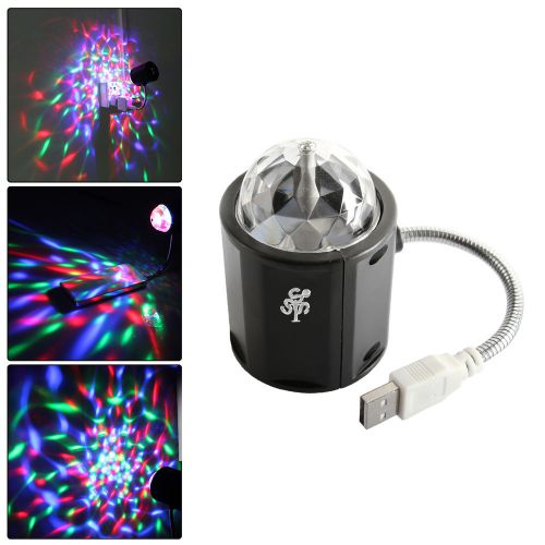 2 in 1 4w rgb clear ball rotating party stage light + usb white led desk lamp for sale