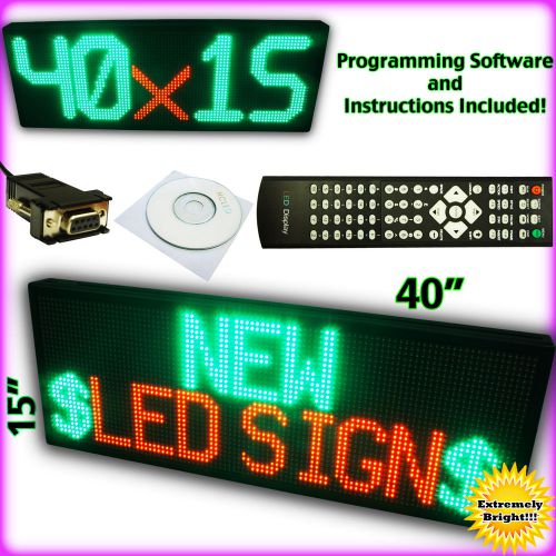 RGY 40&#034;x15&#034; Outdoor LED Sign Programmable Scrolling Display Message Board Open