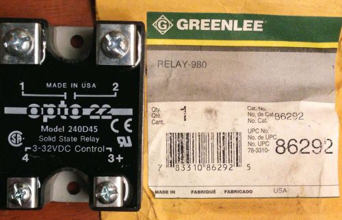 New Greenlee 975 980 hydraulic bender power pump motor relay # 86292, 240D45