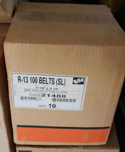 10/Box FANDELI 11 7/8&#034; x 31 1/2&#034; Zirconia Poly/Cotton 100 Grit Sanding Belts
