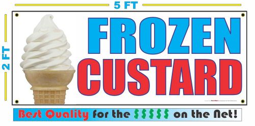 FROZEN CUSTARD Vanilla Cone Banner Sign Top Quality Full Color Cone NEW Shop