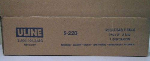 ULINE S-220 Reclosable 1.5 x 2&#034; 2 mil Ziplock bags